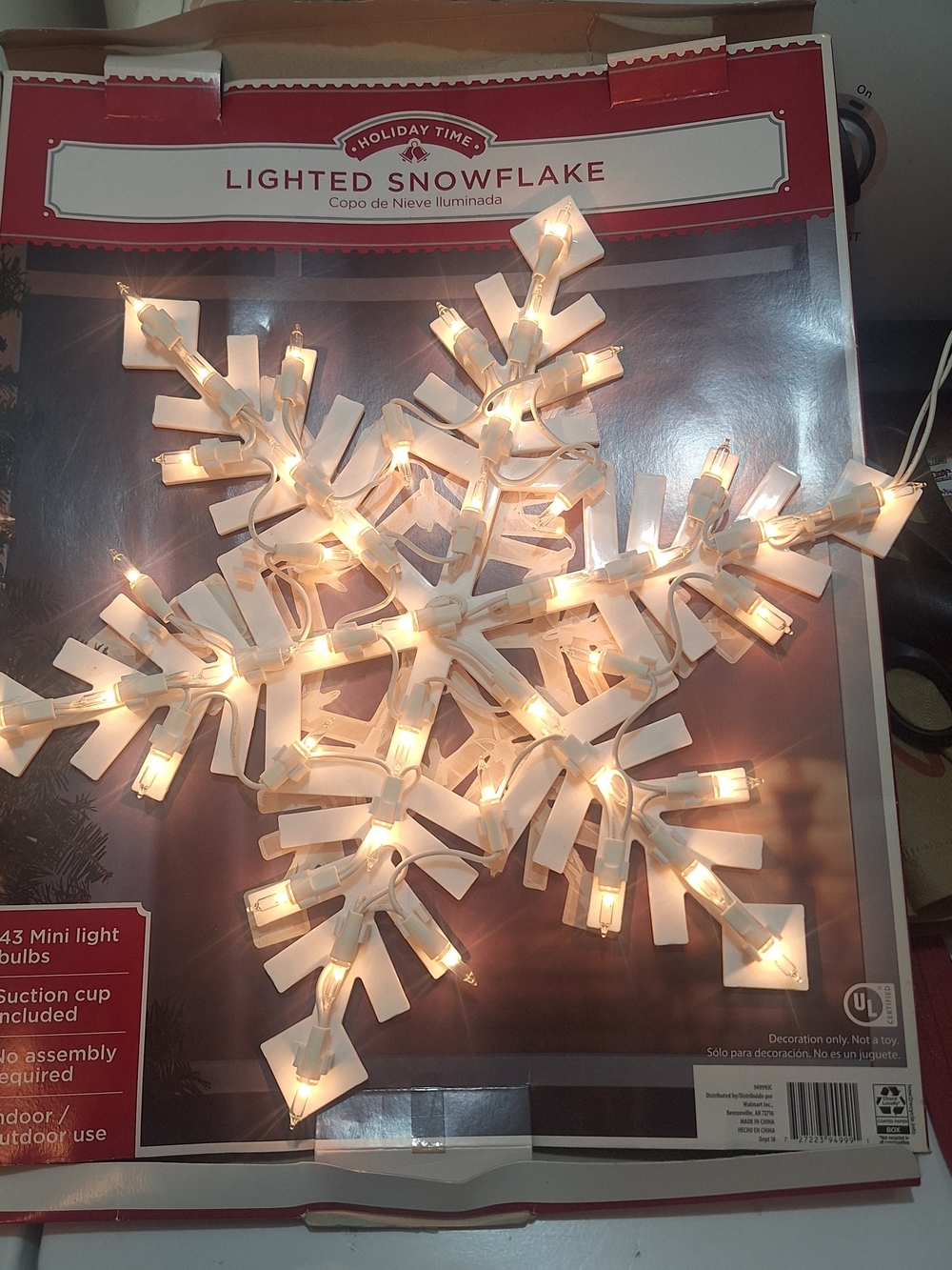 Holiday Time White Lighted Snowflake Decoration